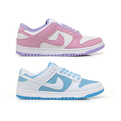 Kit 2 Pares Dunk Low Branco Lilás e Branco Croco Azul